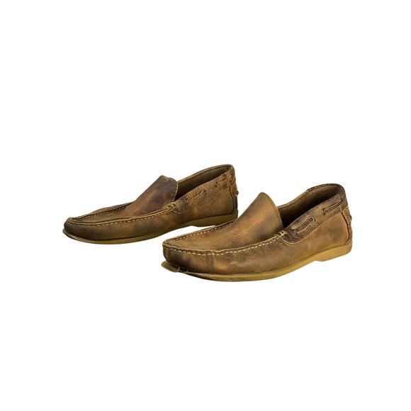 Bed Stu Distressed Leather Loafers Mens Size 12 Rustic Moc Toe Slip On Shoes main image 5